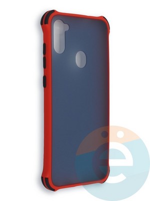 Накладка пластиковая матовая с усиленными углами для Samsung Galaxy A11 красная - фото 38439