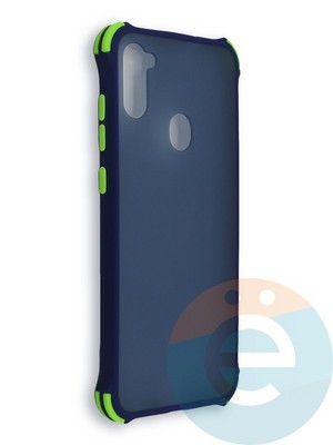 Накладка пластиковая матовая с усиленными углами для Samsung Galaxy A11 синяя - фото 38440