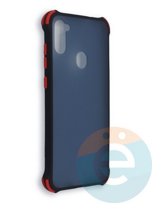 Накладка пластиковая матовая с усиленными углами для Samsung Galaxy A11 черная - фото 38442