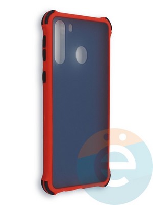 Накладка пластиковая матовая с усиленными углами для Samsung Galaxy A21 красная - фото 38444