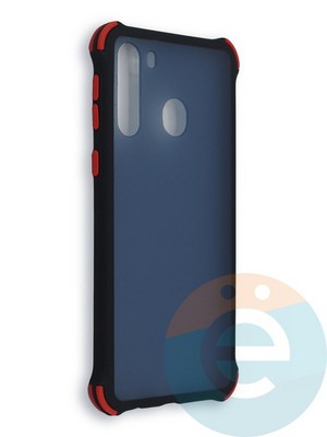Накладка пластиковая матовая с усиленными углами для Samsung Galaxy A21 черная - фото 38447