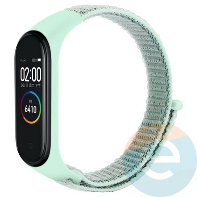 Нейлоновый ремешок для Xiaomi Mi band 3/4 бирюзовый - фото 38497