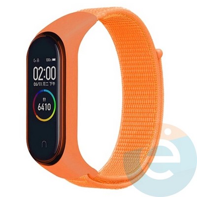 Нейлоновый ремешок для Xiaomi Mi band 5/6 оранжевый - фото 39008