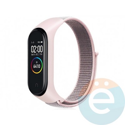 Нейлоновый ремешок для Xiaomi Mi band 3/4 розовый - фото 38502