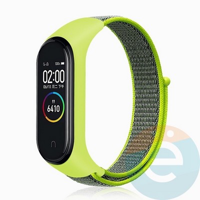 Нейлоновый ремешок для Xiaomi Mi band 3/4 салатовый - фото 38503