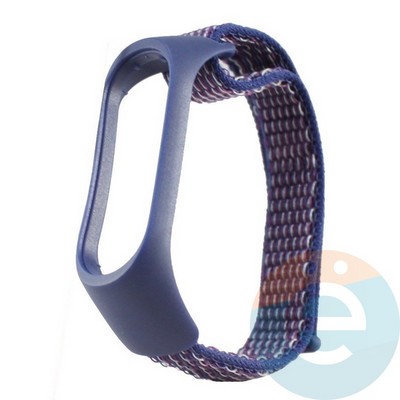 Нейлоновый ремешок для Xiaomi Mi band 5/6 темно-синий - фото 39014