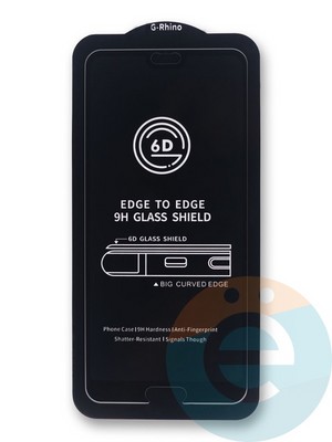 Защитное стекло 6D с полной проклейкой на Huewei P20 черное - фото 38673