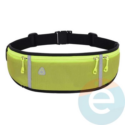 Сумка спортивная на пояс для смартфона на молнии салатовая - фото 38799