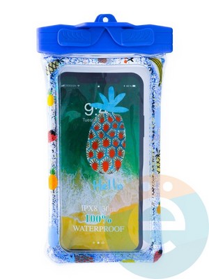 Водонепроницаемый чехол Kids для смартфона с поплавком и шнурком ананас - фото 38809
