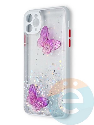 Накладка силиконовая Butterfly для Apple iPhone 11 Pro Max белая - фото 38930