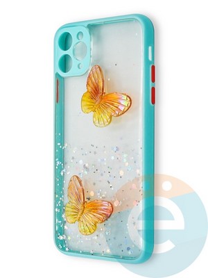 Накладка силиконовая Butterfly для Apple iPhone 11 Pro Max бирюзовая - фото 38931