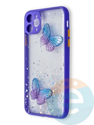 Накладка силиконовая Butterfly для Apple iPhone 11 Pro Max фиолетовая - фото 38934