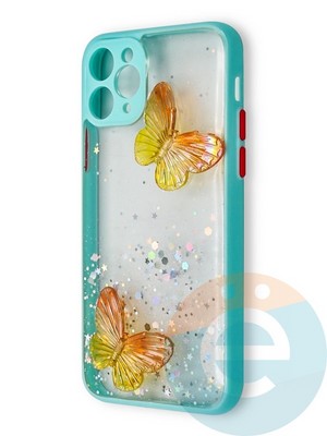 Накладка силиконовая Butterfly для Apple iPhone 11 Pro бирюзовая - фото 38937