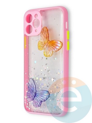 Накладка силиконовая Butterfly для Apple iPhone 11 Pro розовая - фото 38939