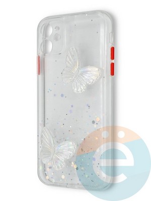 Накладка силиконовая Butterfly для Apple iPhone 11 прозрачная - фото 38944
