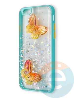 Накладка силиконовая Butterfly для Apple iPhone 6/6S бирюзовая - фото 38949