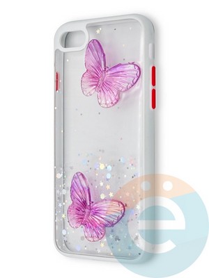 Накладка силиконовая Butterfly для Apple iPhone 7/8 белая - фото 38954