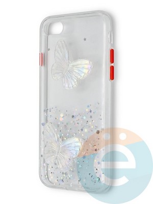 Накладка силиконовая Butterfly для Apple iPhone 7/8 прозрачная - фото 38956