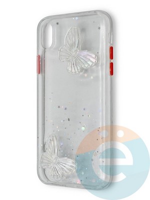 Накладка силиконовая Butterfly для Apple iPhone XR прозрачная - фото 38968