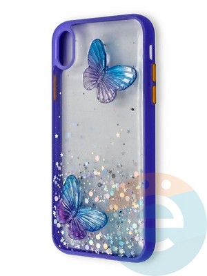 Накладка силиконовая Butterfly для Apple iPhone XR фиолетовая - фото 38970