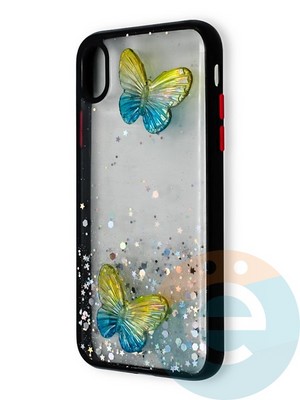 Накладка силиконовая Butterfly для Apple iPhone XR черная - фото 38971