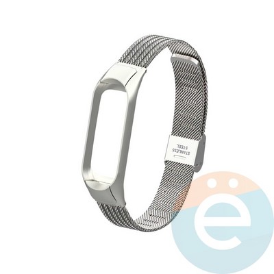 Металлический ремешок Y`Case для Xiaomi Mi band 5/6 серебристый - фото 38973
