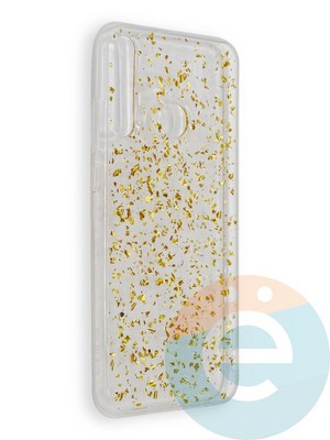 Накладка силиконовая с фольгой для Huawei Honor 9C золотистая - фото 39023