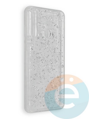 Накладка силиконовая с фольгой для Huawei Y6P серебристая - фото 39036