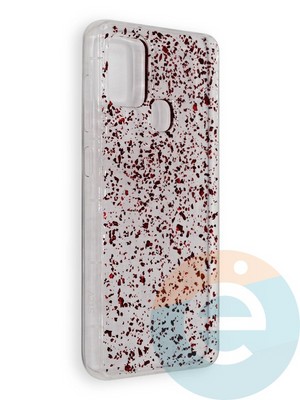 Накладка силиконовая с фольгой для Samsung Galaxy A21S красная - фото 39044