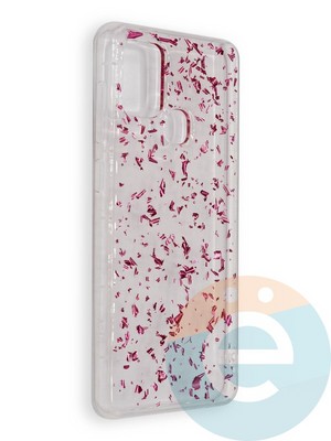 Накладка силиконовая с фольгой для Samsung Galaxy A21S розовая - фото 39045