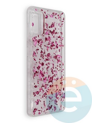 Накладка силиконовая с фольгой для Samsung Galaxy A41 розовая - фото 39050