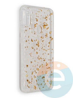 Накладка силиконовая с фольгой для Samsung Galaxy M11 бронзовая - фото 39052