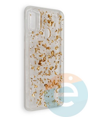 Накладка силиконовая с фольгой для Samsung Galaxy M30S бронзовая - фото 39057