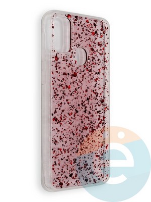 Накладка силиконовая с фольгой для Samsung Galaxy M30S красная - фото 39059