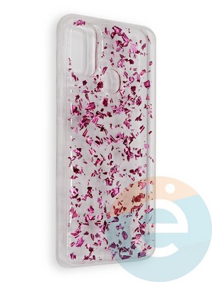 Накладка силиконовая с фольгой для Samsung Galaxy M30S розовая - фото 39060
