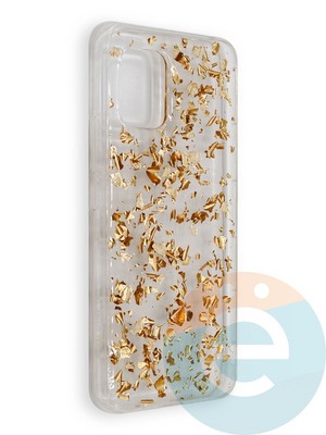Накладка силиконовая с фольгой для Xiaomi Mi10 Lite бронзовая - фото 39062