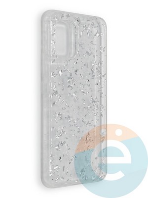 Накладка силиконовая с фольгой для Xiaomi Mi10 Lite серебристая - фото 39066