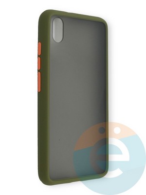 Накладка пластиковая с силиконовой окантовкой для Huawei Honor 8S/Y5 2019 хаки - фото 39072