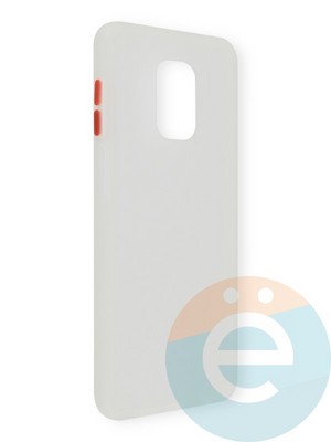 Накладка пластиковая с силиконовой окантовкой для Xiaomi Redmi Note 9S/9 Pro белая - фото 39081