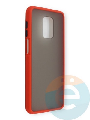 Накладка пластиковая с силиконовой окантовкой для Xiaomi Redmi Note 9S/9 Pro красная - фото 39083