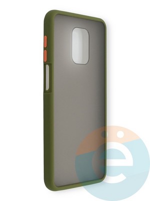 Накладка пластиковая с силиконовой окантовкой для Xiaomi Redmi Note 9S/9 Pro хаки - фото 39085