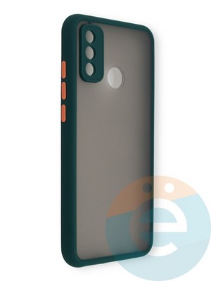 Накладка пластиковая с силиконовой окантовкой с защищенной камерой для Huawei P Smart 2020 зеленая - фото 39088