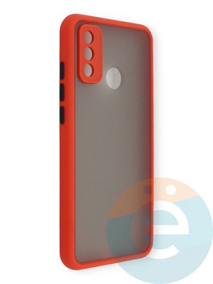 Накладка пластиковая с силиконовой окантовкой с защищенной камерой для Huawei P Smart 2020 красная - фото 39089