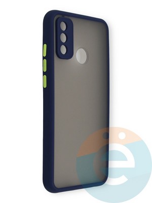 Накладка пластиковая с силиконовой окантовкой с защищенной камерой для Huawei P Smart 2020 синяя - фото 39090