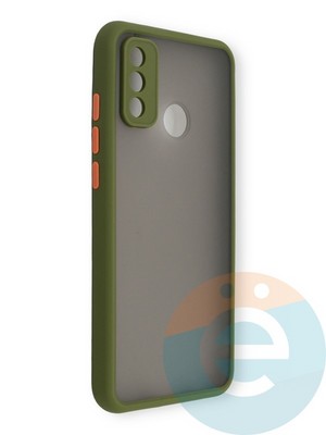 Накладка пластиковая с силиконовой окантовкой с защищенной камерой для Huawei P Smart 2020 хаки - фото 39091