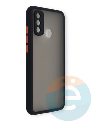 Накладка пластиковая с силиконовой окантовкой с защищенной камерой для Huawei P Smart 2020 черная - фото 39092