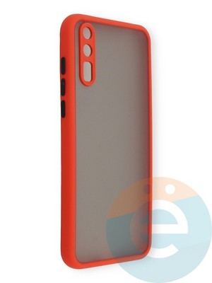 Накладка пластиковая с силиконовой окантовкой с защищенной камерой для Huawei Y8P красная - фото 39107
