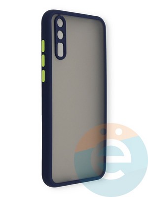 Накладка пластиковая с силиконовой окантовкой с защищенной камерой для Huawei Y8P синяя - фото 39108