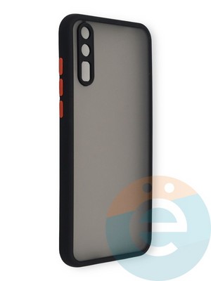 Накладка пластиковая с силиконовой окантовкой с защищенной камерой для Huawei Y8P черная - фото 39110