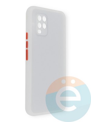Накладка пластиковая с силиконовой окантовкой с защищенной камерой для Xiaomi Mi 10 Lite белая - фото 39131